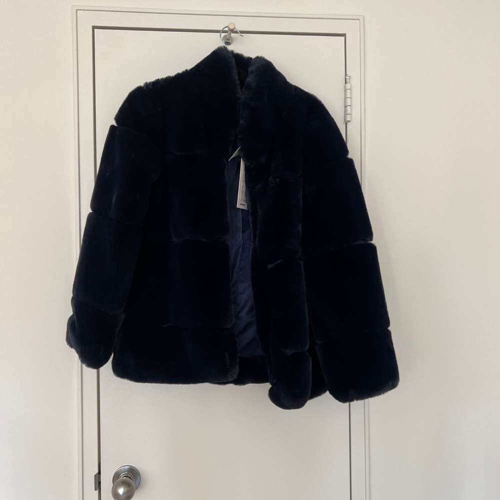 Apparis Navy Blue Teddy Coat